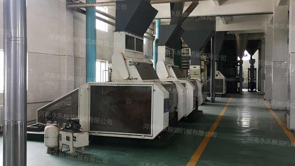 棉籽加工廠預處理車間的壓片工段